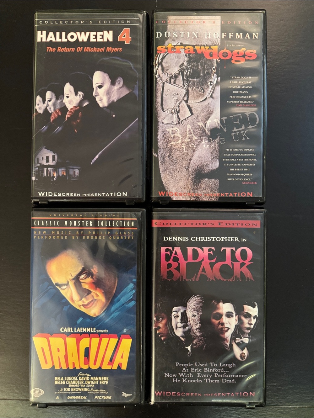 Collector's Edition Horror Movie VHS 📼 lot of 4 - Hard Clamshell Halloween 🎃 📼 -